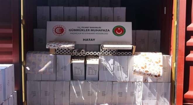 Hatay’da 12,5 milyon lira değerinde kaçak ticari ürün ele geçirdi